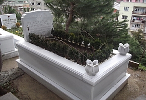 Beyaz marmara taşı ucuz mezar modeli